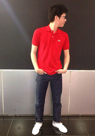 ラコステ赤ポロシャツ1